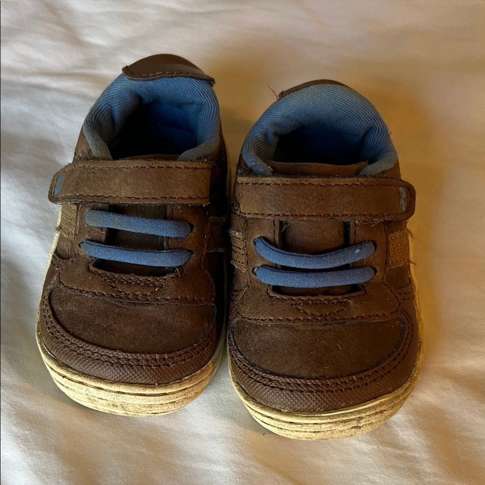 Stride Rite Brown and Blue Kids Sneakers